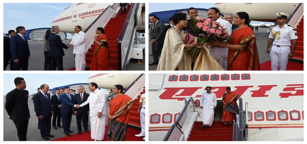 Hon'ble Vice President of India Shri M Venkaiah Naidu  arrives to a warm welcome in Baku ahead of the  #NAMSummit2019.